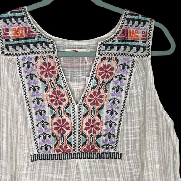 Anthropologie Floreat Tank Top Womens 8 Boho Floral Embroidered Sleeveless NWT - Picture 9 of 16